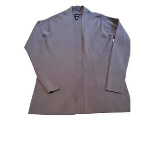 Eileen Fisher Women's Open Front Knit Cardigan Grey Size S Italian Yarn